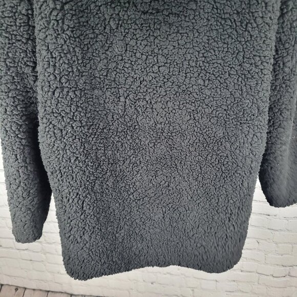 Urban Outfitters Black Soft Sherpa Fleece Oversized Open Hoodie Jacket Size M/L - Picture 11 of 14